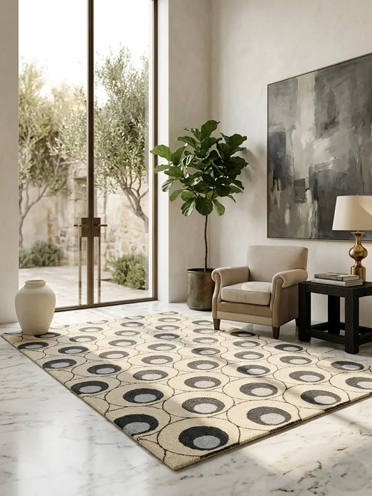 AR-011 | Circular Pattern Hand-Tufted Rug My Store