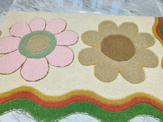 AR-020 | Retro Floral Hand-Tufted Rug My Store
