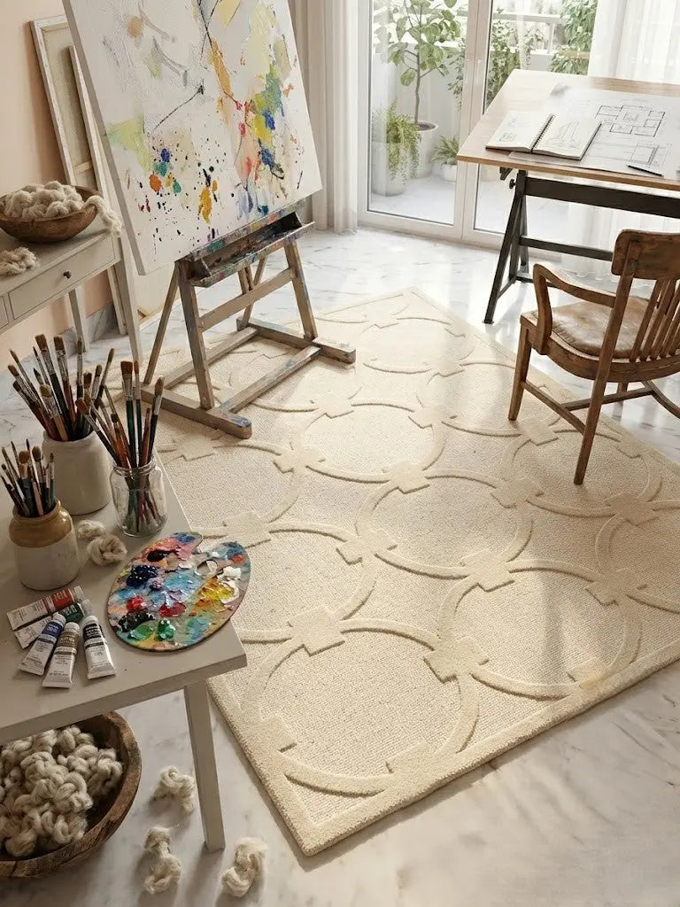 AR-010 | Circular Geometric Hand-Tufted Rug My Store
