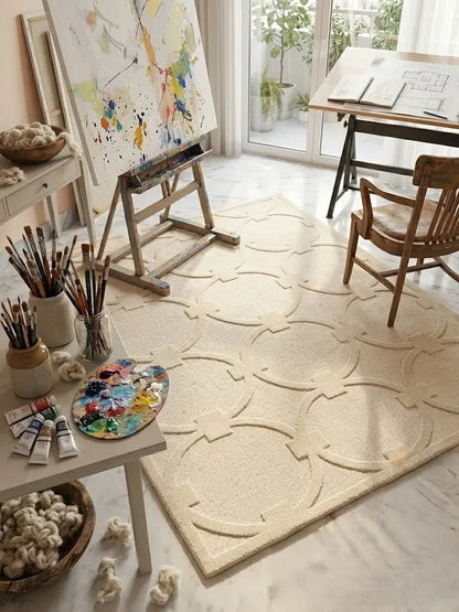 AR-010 | Circular Geometric Hand-Tufted Rug My Store