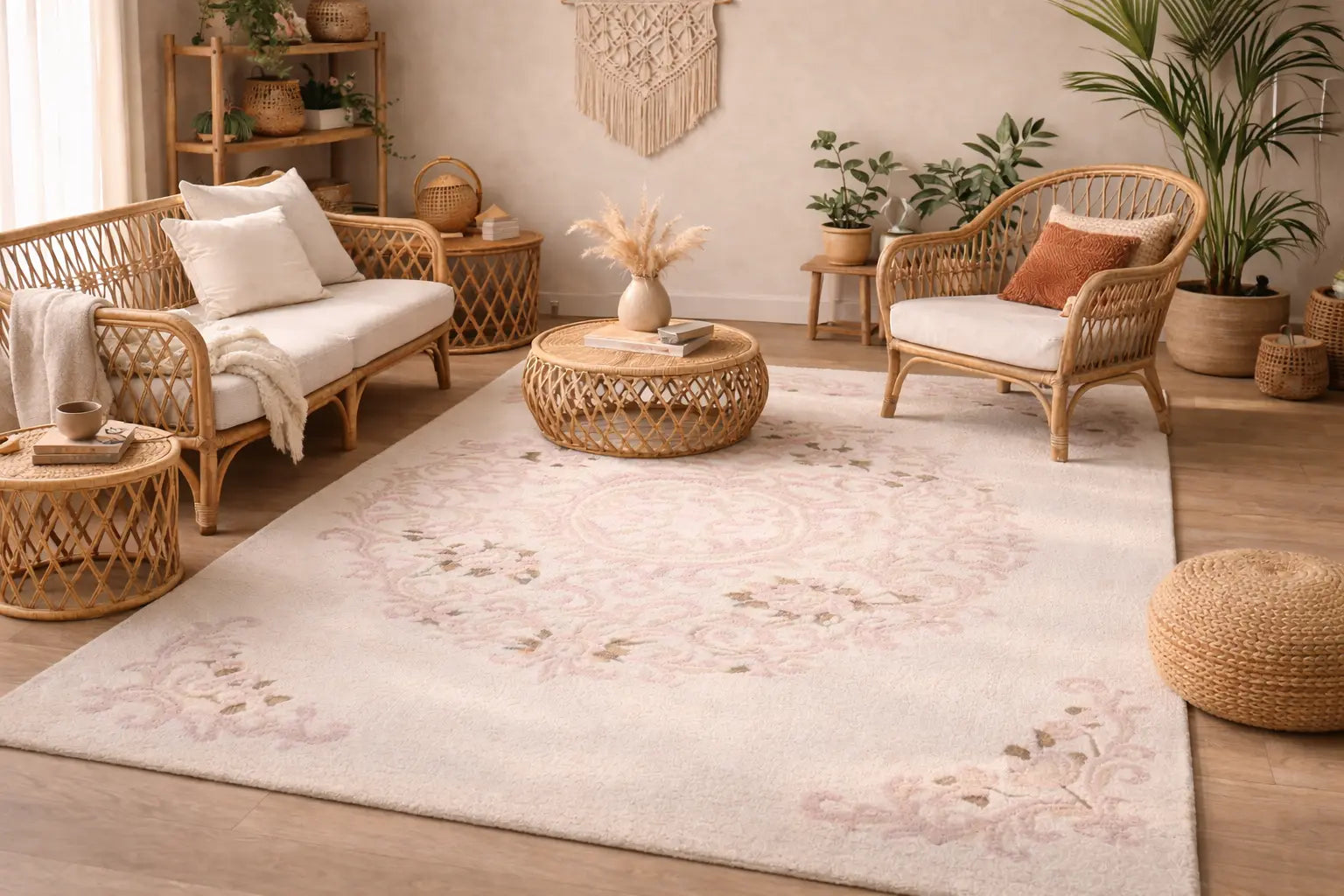 AR-003 | Classic Floral Medallion Hand-Tufted Rug My Store