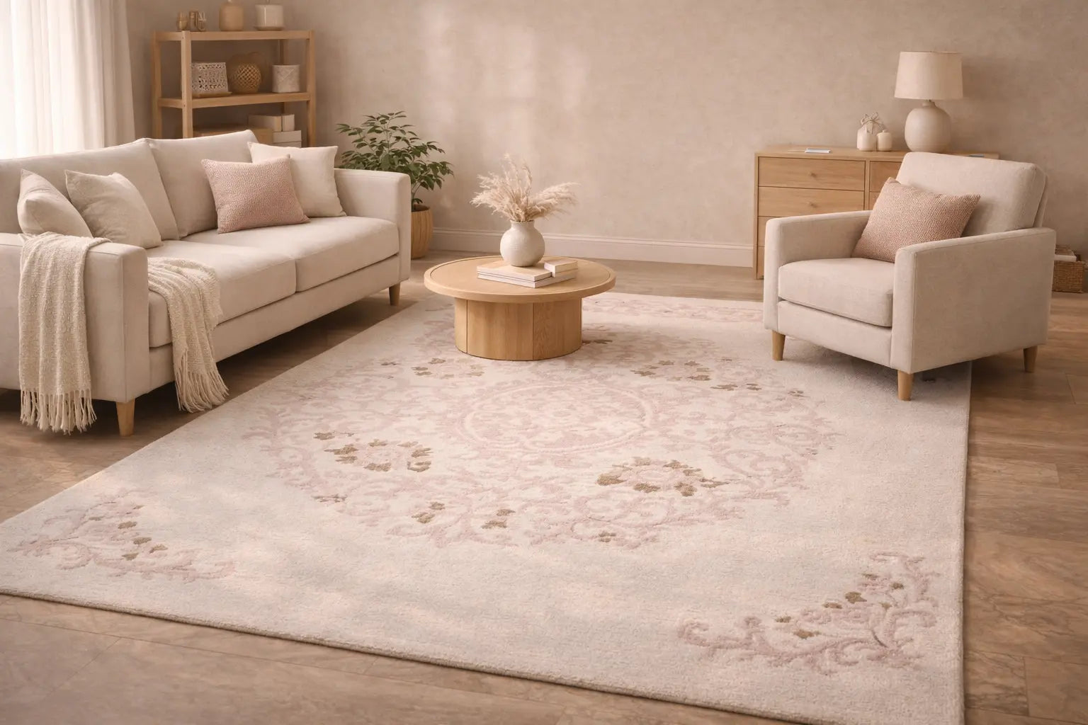 AR-003 | Classic Floral Medallion Hand-Tufted Rug My Store
