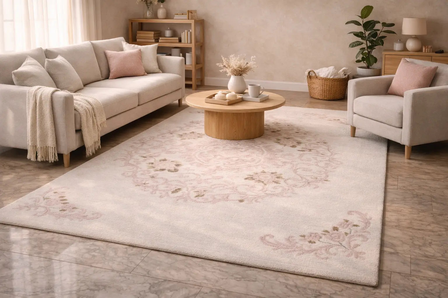 AR-003 | Classic Floral Medallion Hand-Tufted Rug My Store