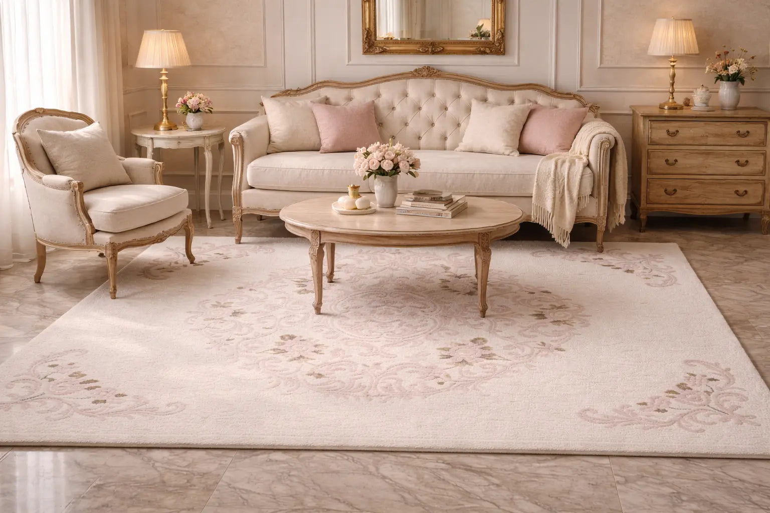 AR-003 | Classic Floral Medallion Hand-Tufted Rug My Store