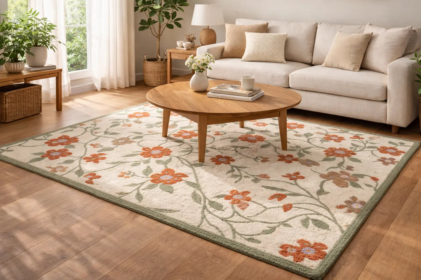 AR-004 | Floral Vine Hand-Tufted Rug My Store