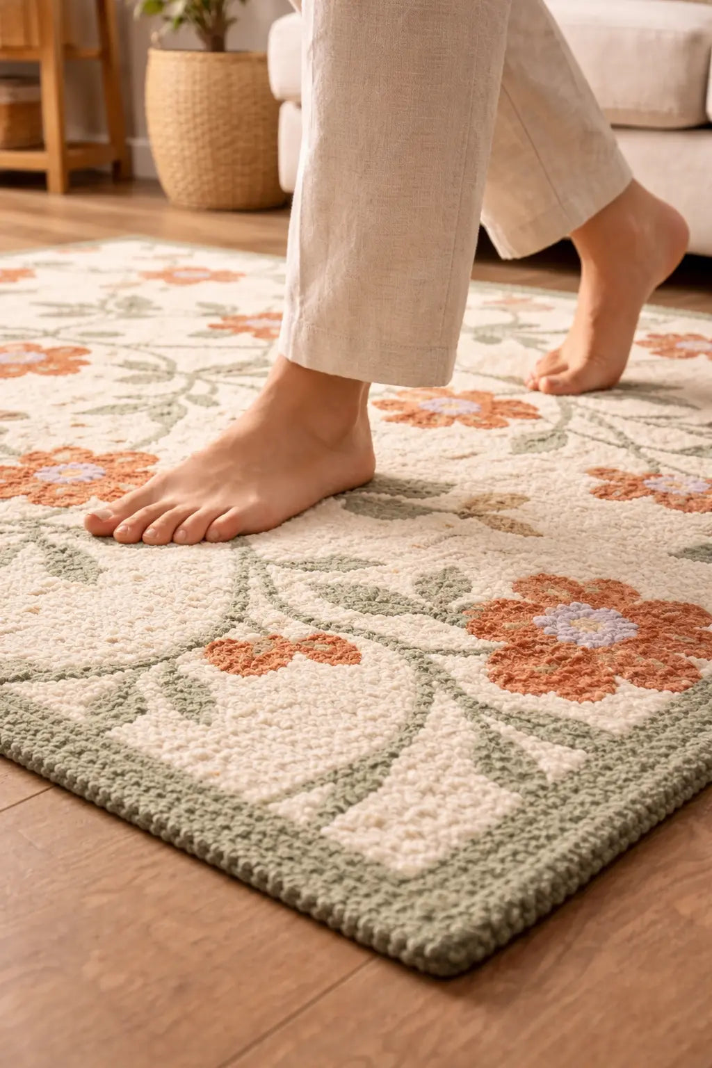 AR-004 | Floral Vine Hand-Tufted Rug My Store