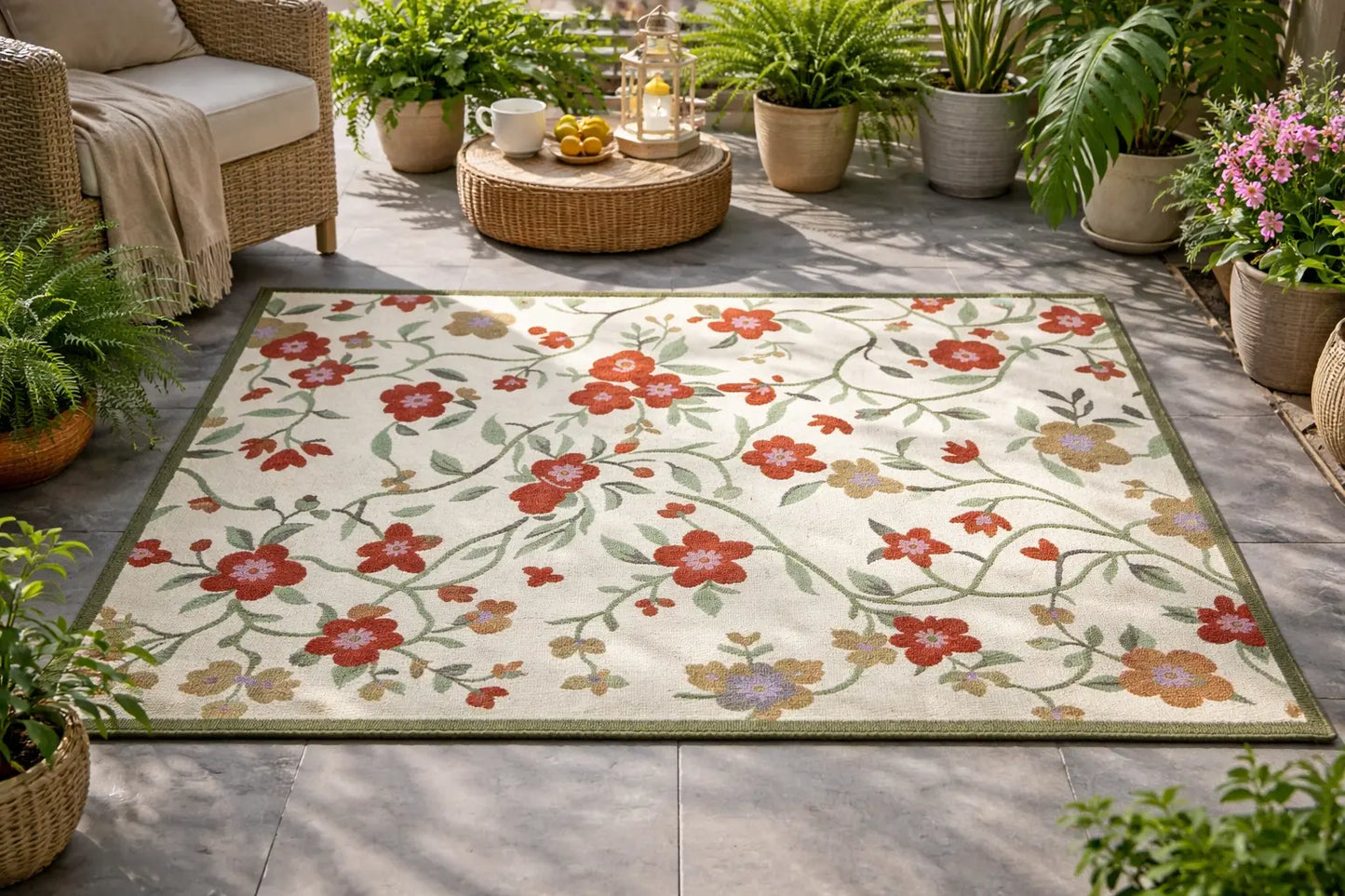 AR-004 | Floral Vine Hand-Tufted Rug My Store