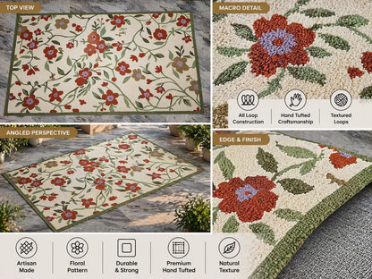 AR-004 | Floral Vine Hand-Tufted Rug My Store