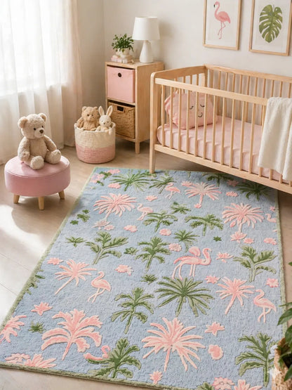 AR-008 | Floral Bird Hand-Tufted Rug My Store