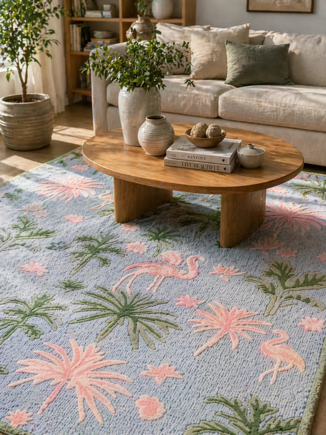 AR-008 | Floral Bird Hand-Tufted Rug My Store