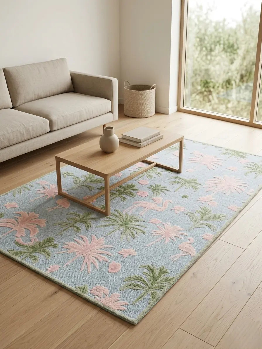 AR-008 | Floral Bird Hand-Tufted Rug My Store