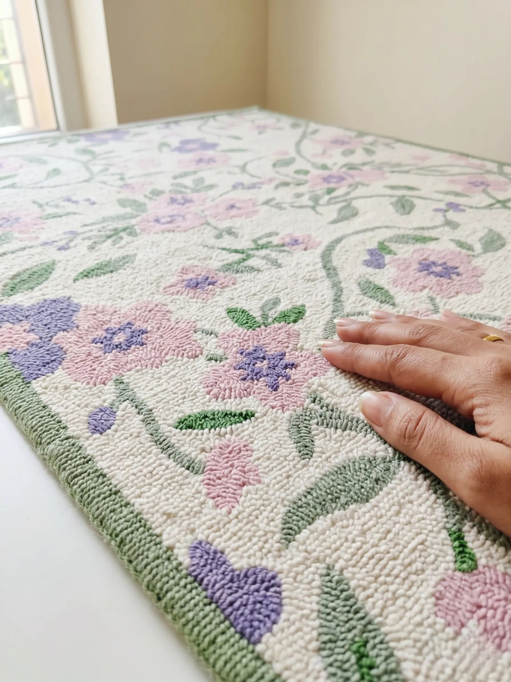 AR-012 | Floral Vine Hand-Tufted Rug My Store
