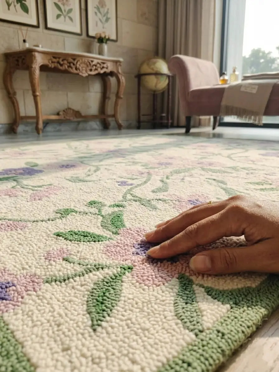 AR-012 | Floral Vine Hand-Tufted Rug My Store
