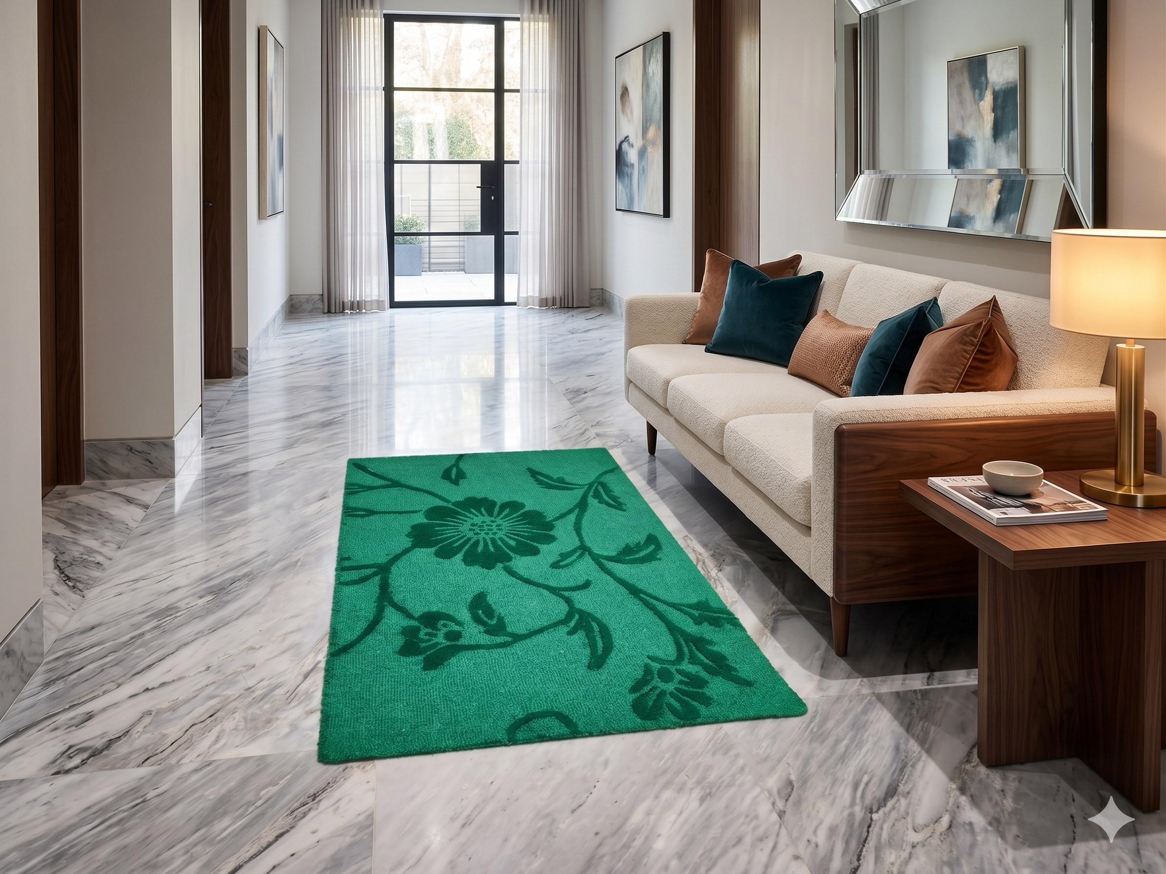 AR-018 | Embossed Floral Hand-Tufted Rug