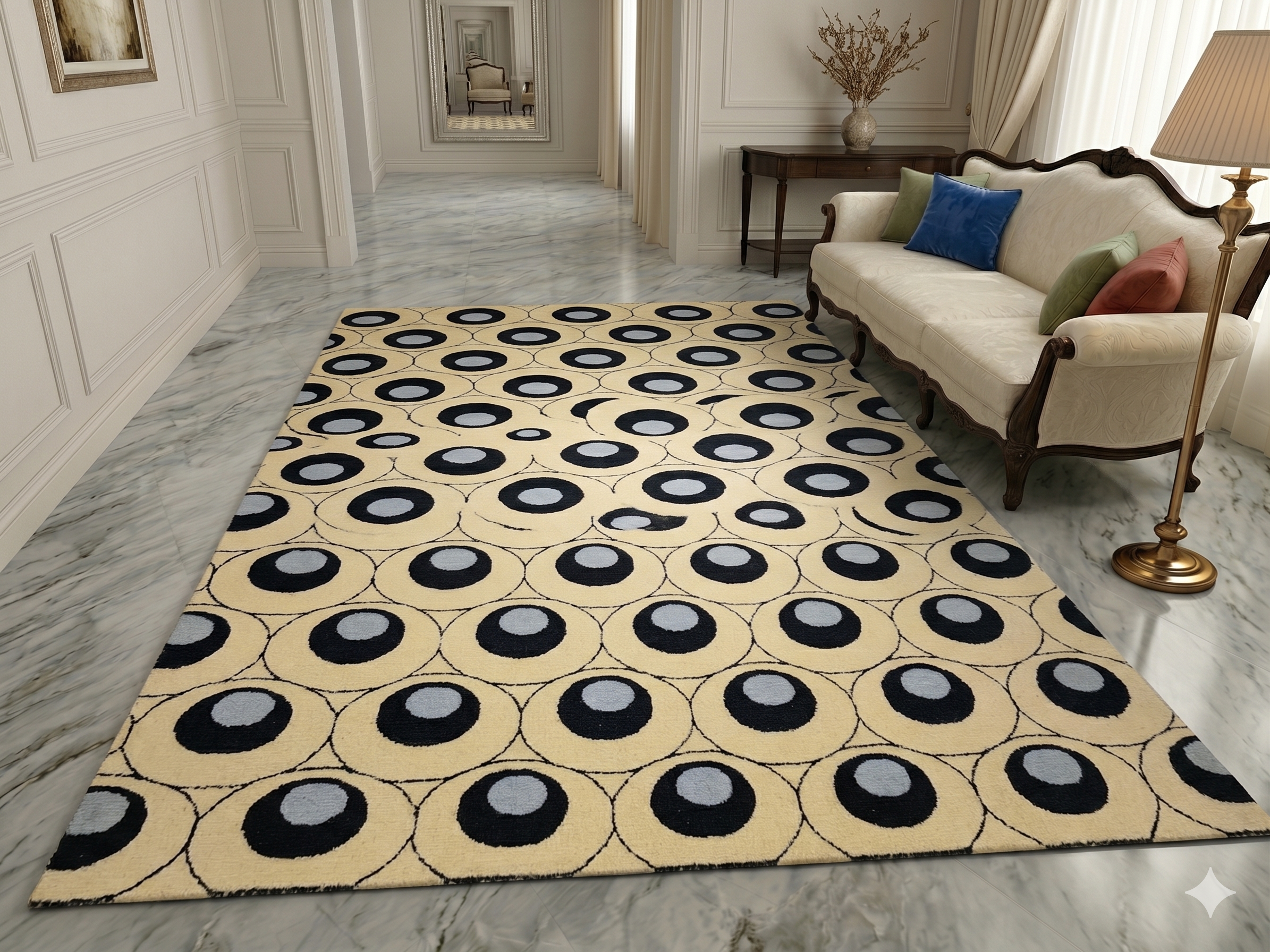 AR-011 | Circular Pattern Hand-Tufted Rug