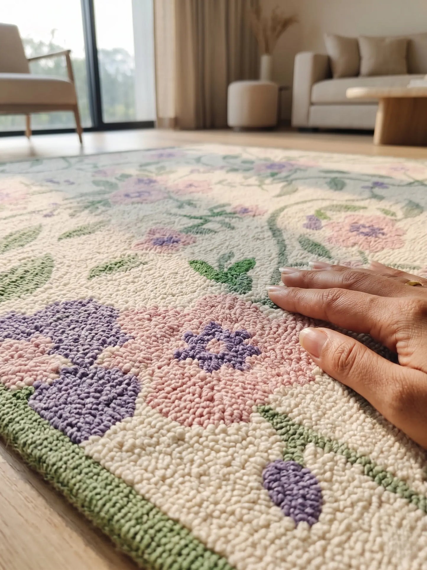AR-012 | Floral Vine Hand-Tufted Rug My Store