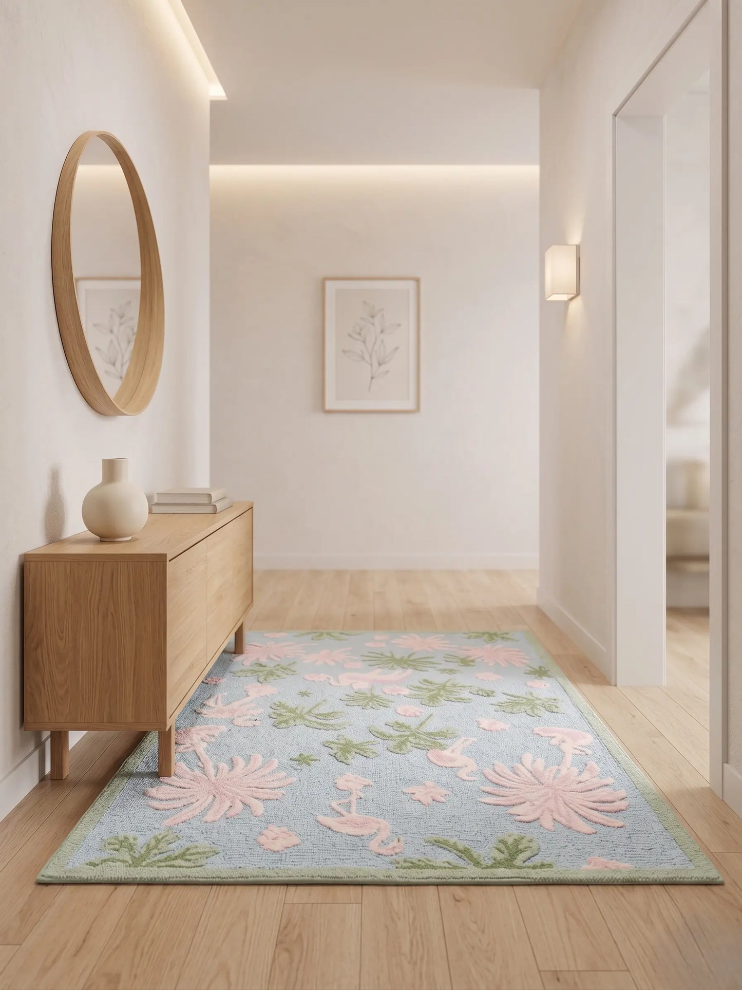 AR-008 | Floral Bird Hand-Tufted Rug My Store