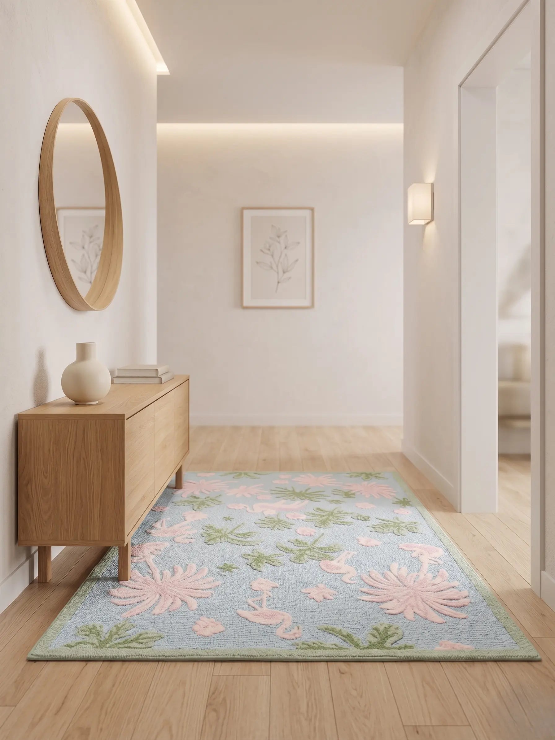 AR-008 | Floral Bird Hand-Tufted Rug My Store