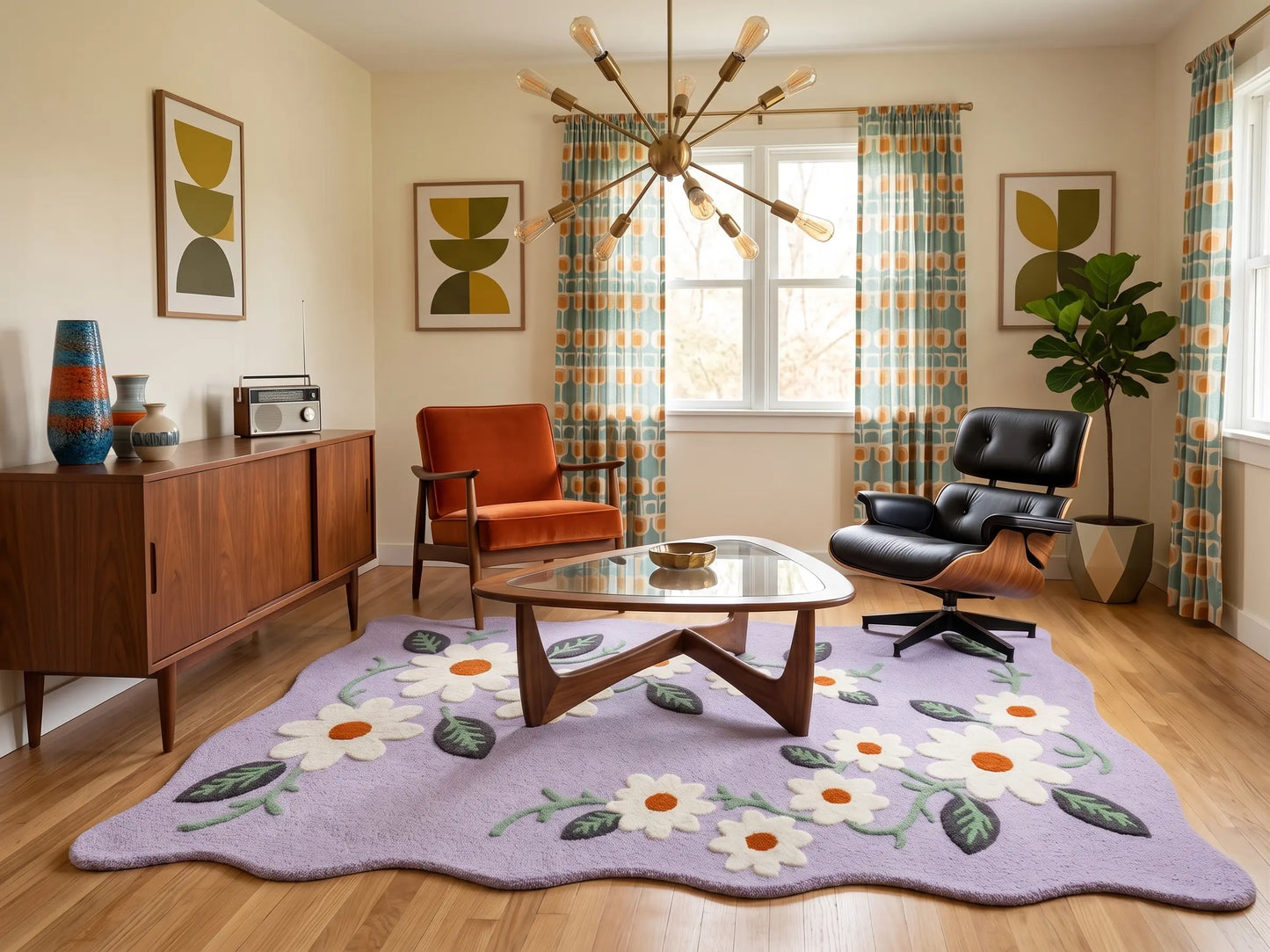 AR-015 | Daisy Floral Hand-Tufted Rug My Store