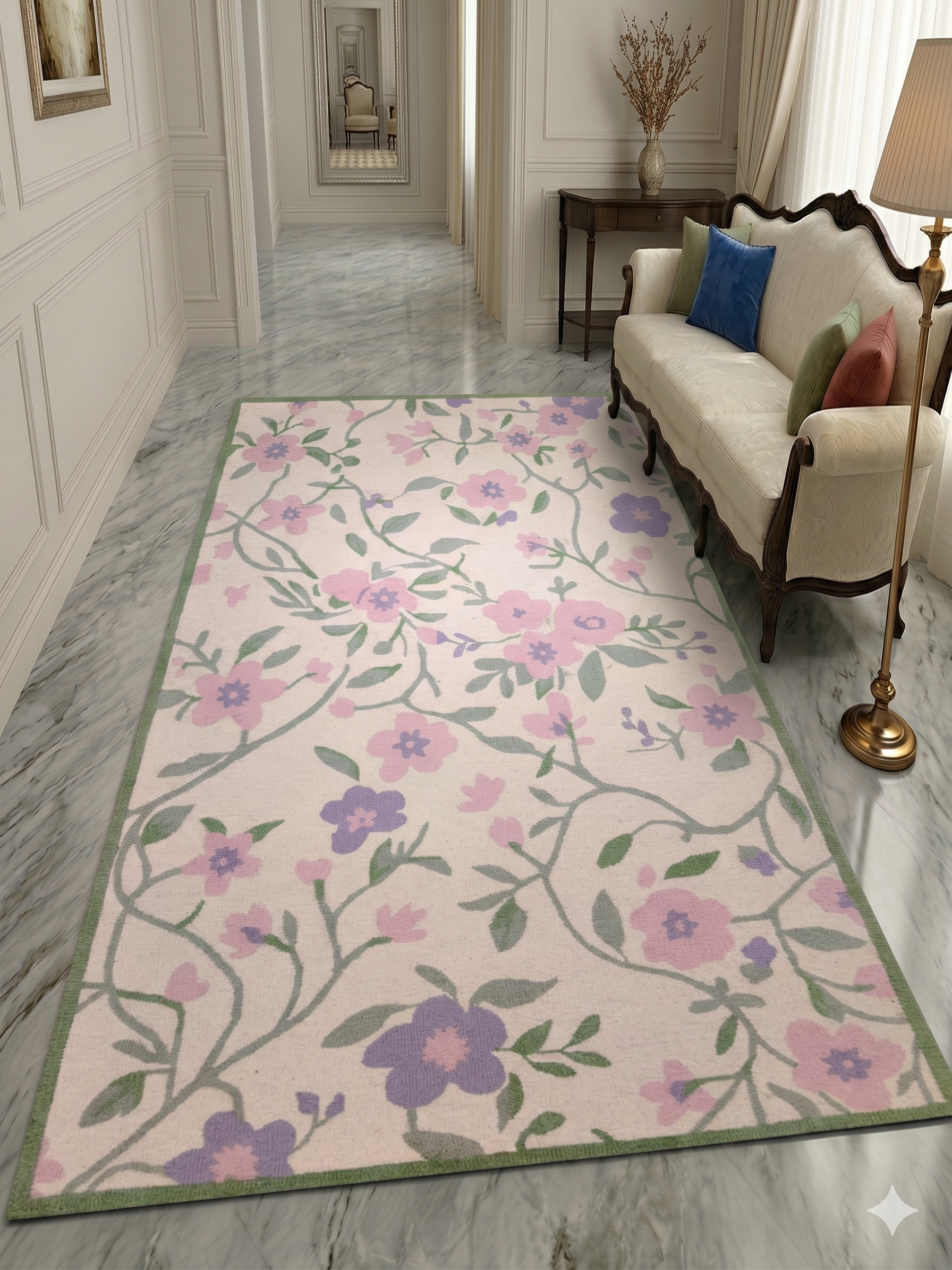 AR-012 | Floral Vine Hand-Tufted Rug