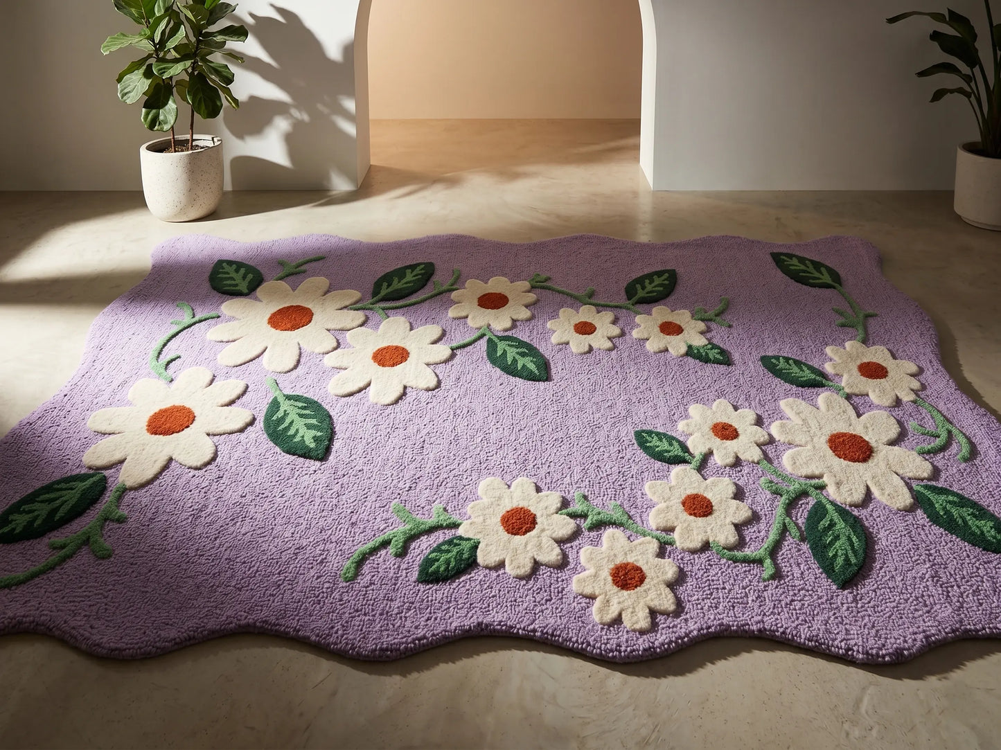 AR-015 | Daisy Floral Hand-Tufted Rug My Store