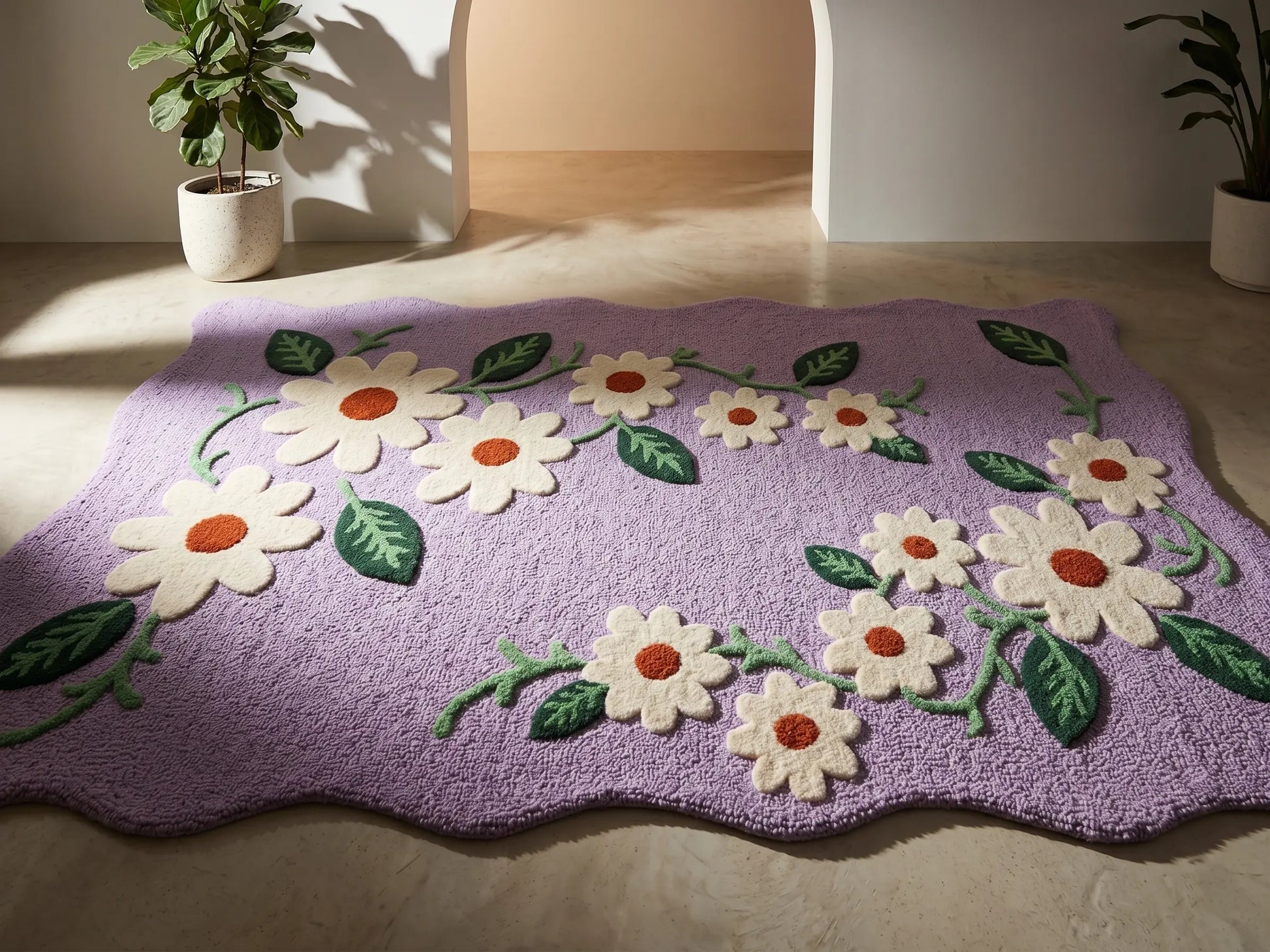 AR-015 | Daisy Floral Hand-Tufted Rug My Store