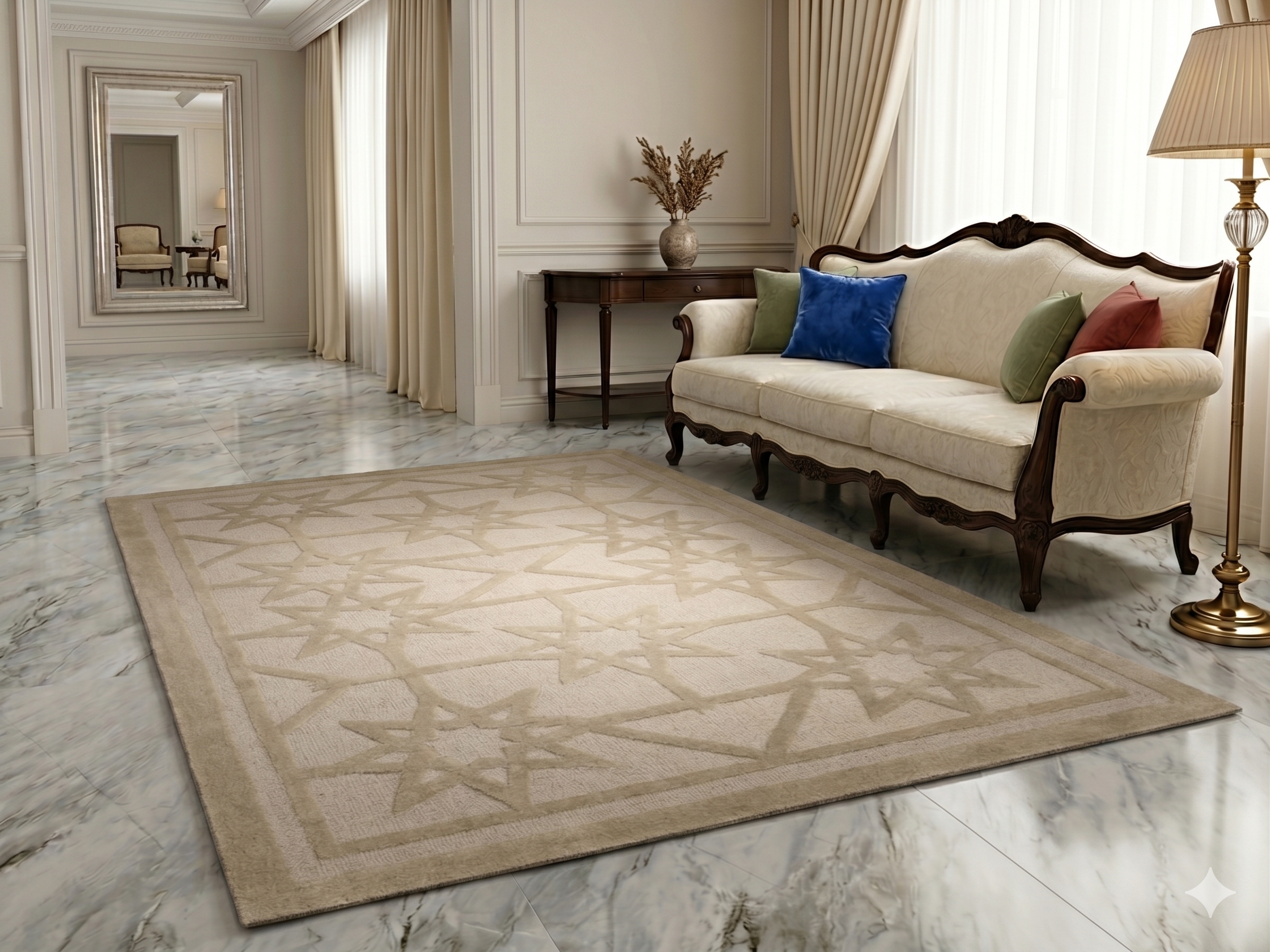 AR-007 | Star Pattern Hand-Tufted Rug