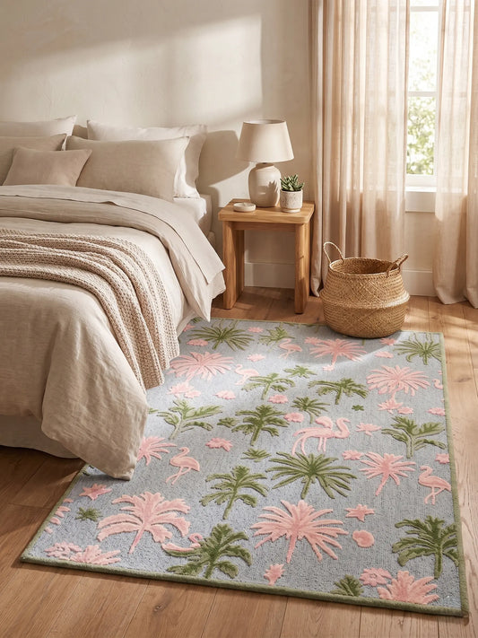 AR-008 | Floral Bird Hand-Tufted Rug My Store