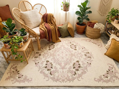 AR-003 | Classic Floral Medallion Hand-Tufted Rug My Store