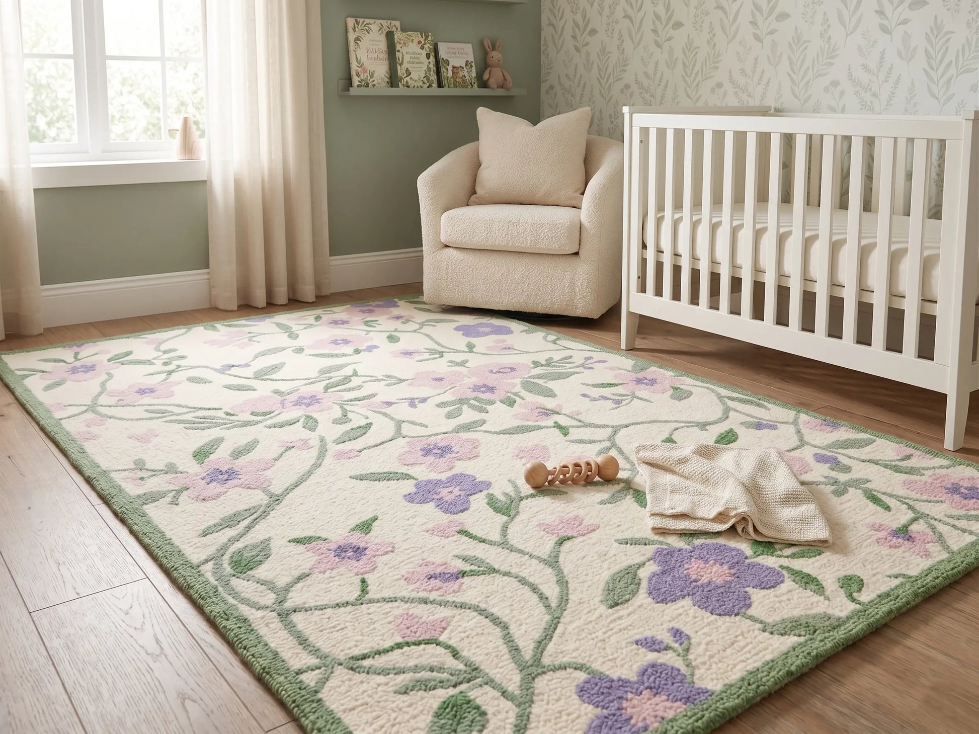 AR-012 | Floral Vine Hand-Tufted Rug My Store