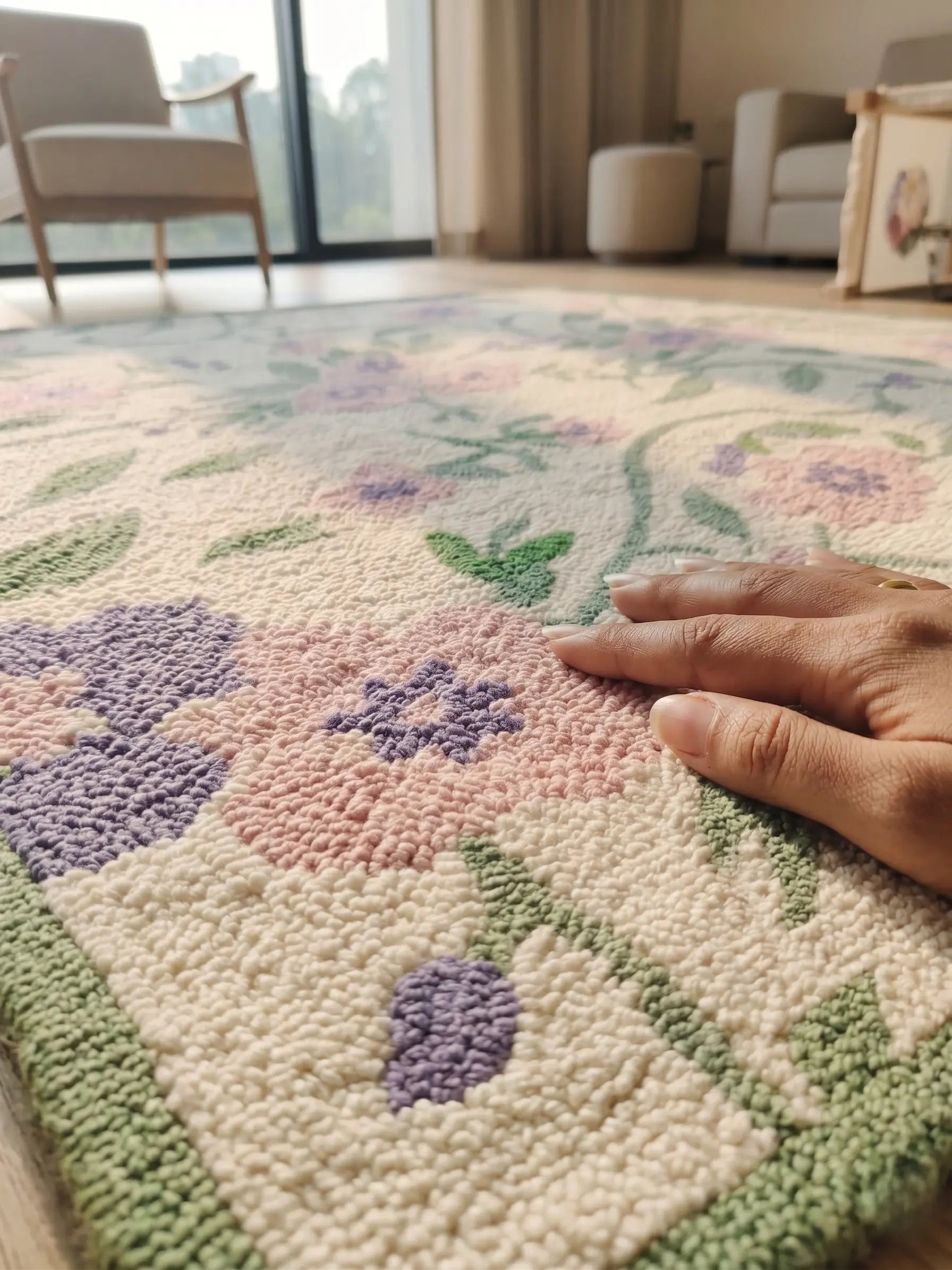 AR-012 | Floral Vine Hand-Tufted Rug My Store