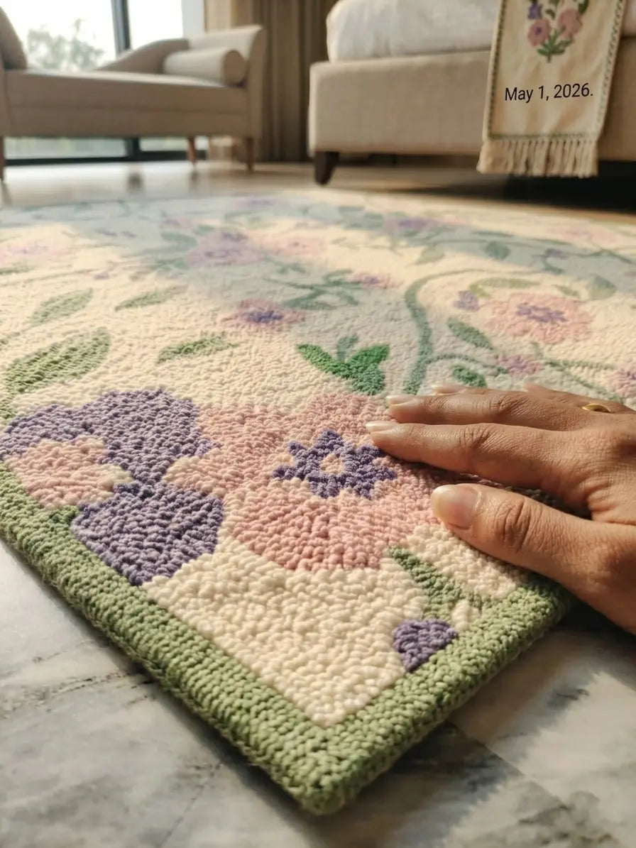 AR-012 | Floral Vine Hand-Tufted Rug My Store