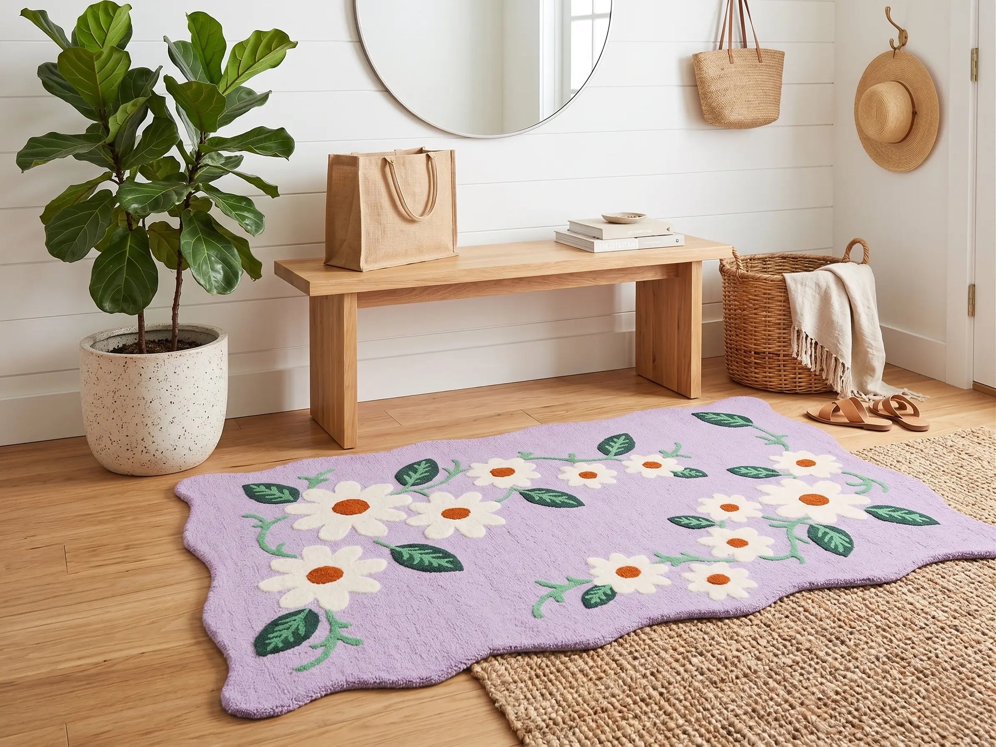 AR-015 | Daisy Floral Hand-Tufted Rug My Store