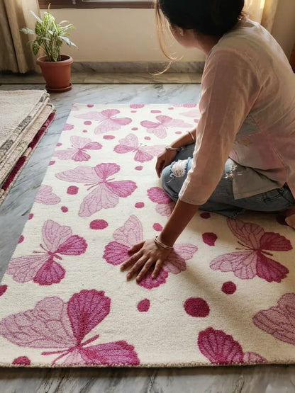 AR-002 | Butterfly Pattern Hand-Tufted Rug My Store