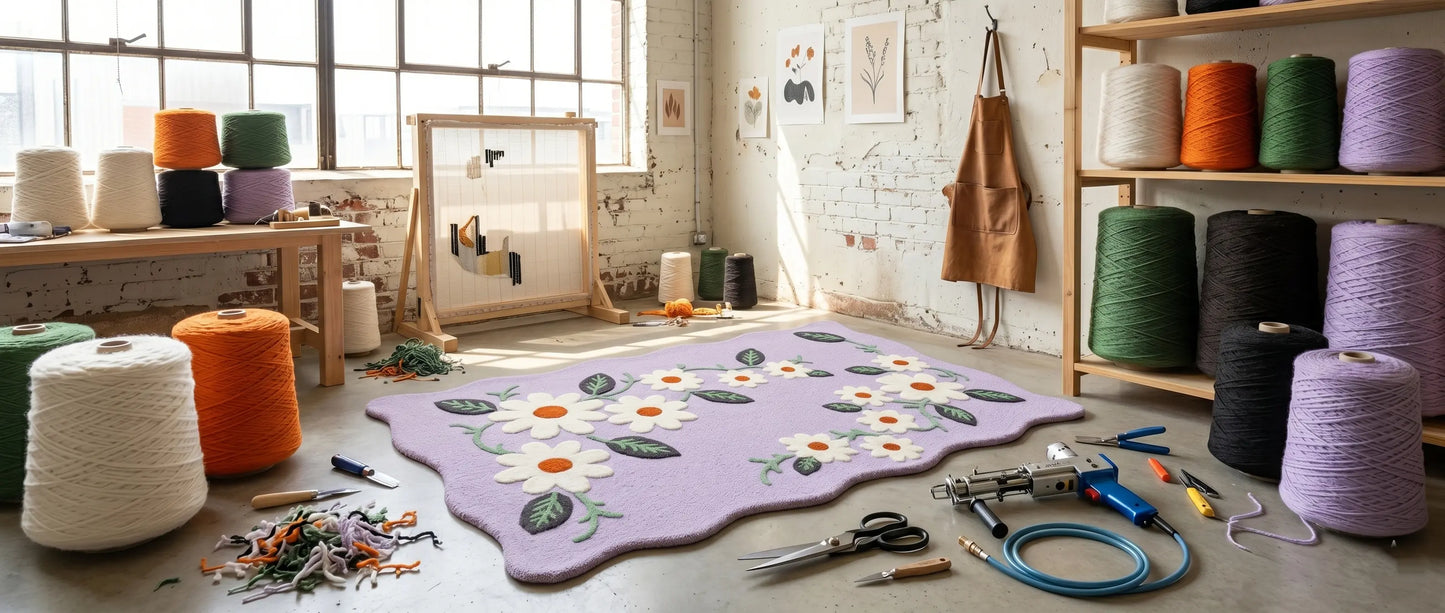 AR-015 | Daisy Floral Hand-Tufted Rug My Store