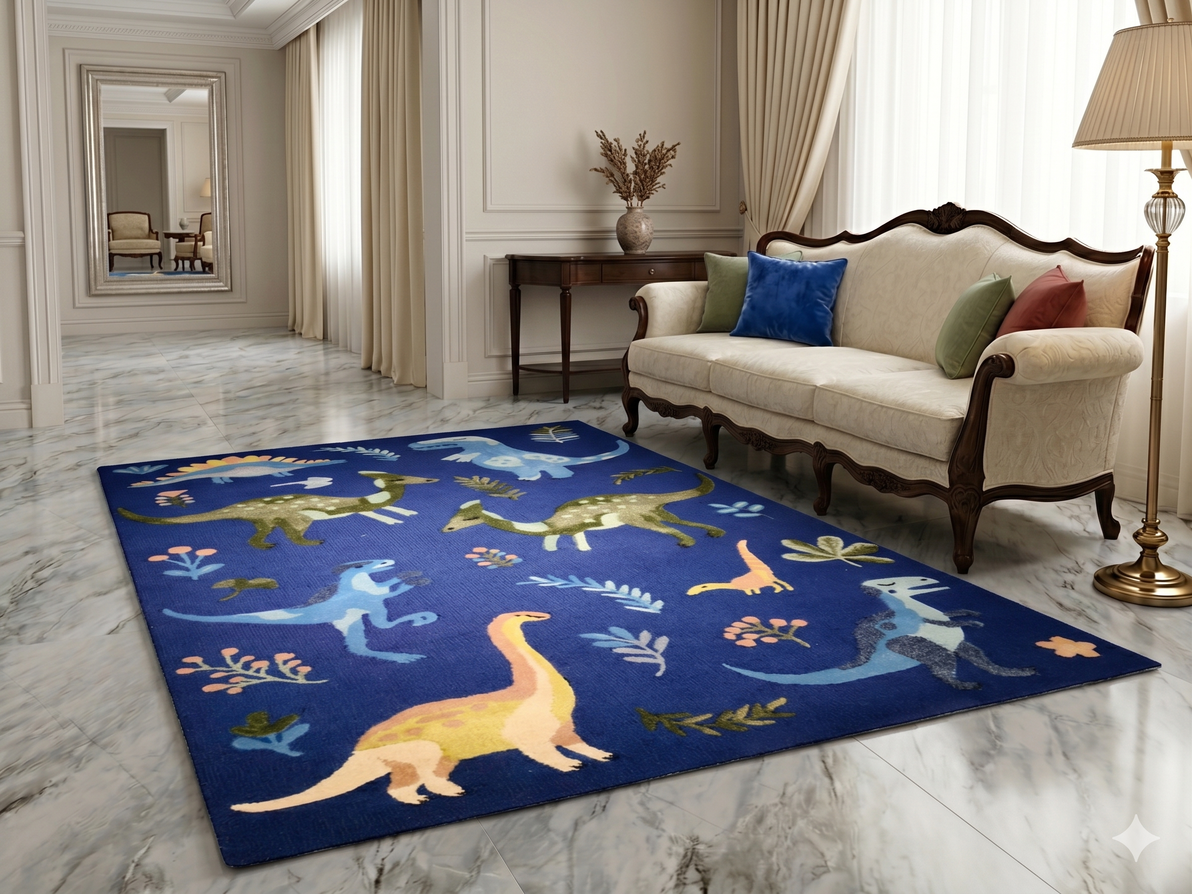 AR-006 | Kids Dinosaur Hand-Tufted Rug