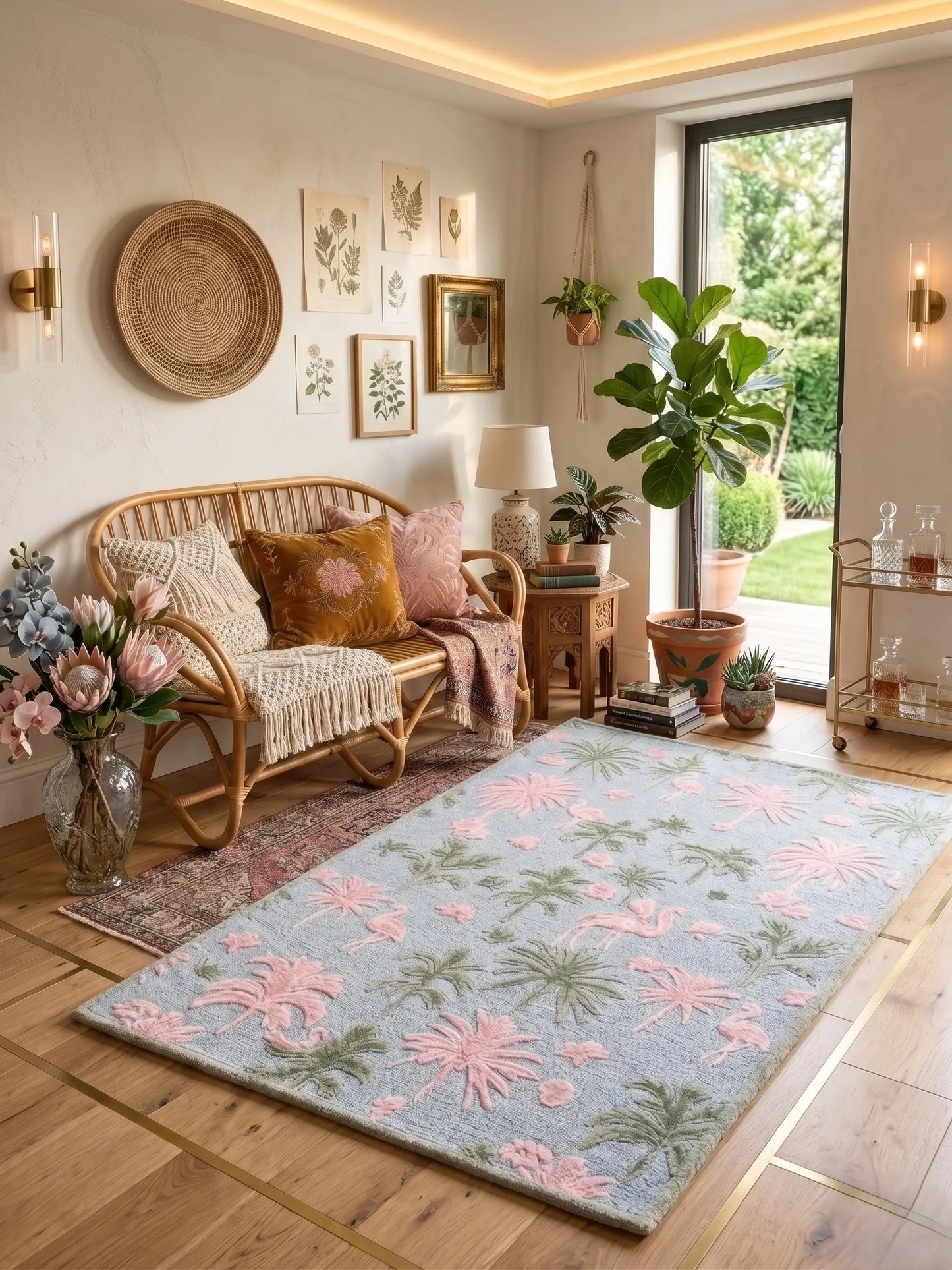 AR-008 | Floral Bird Hand-Tufted Rug My Store