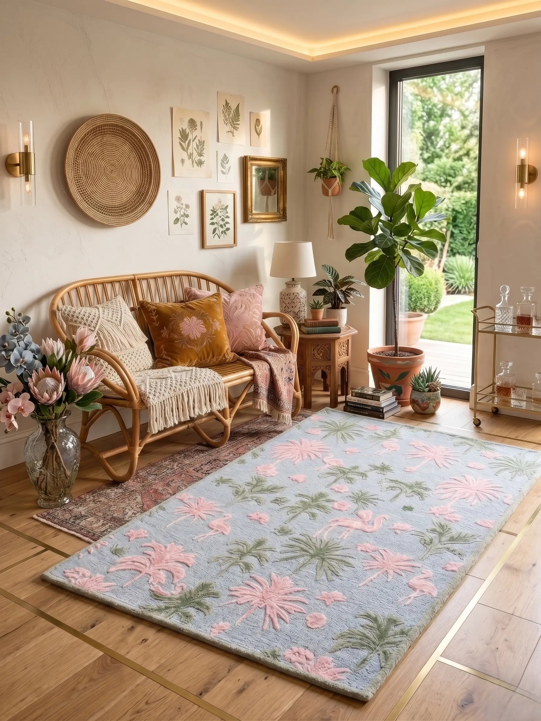 AR-008 | Floral Bird Hand-Tufted Rug My Store