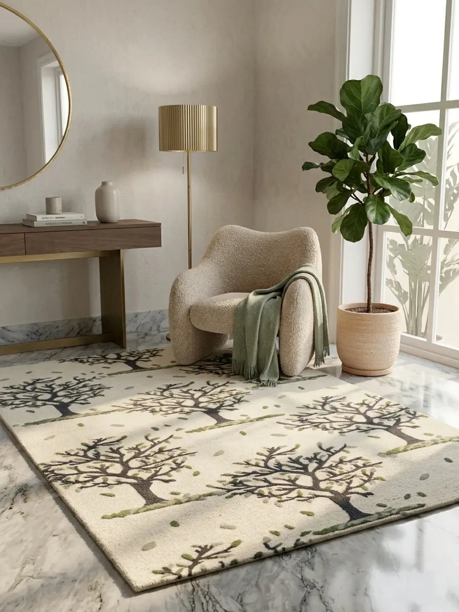 AR-009 | Tree Pattern Hand-Tufted Rug My Store