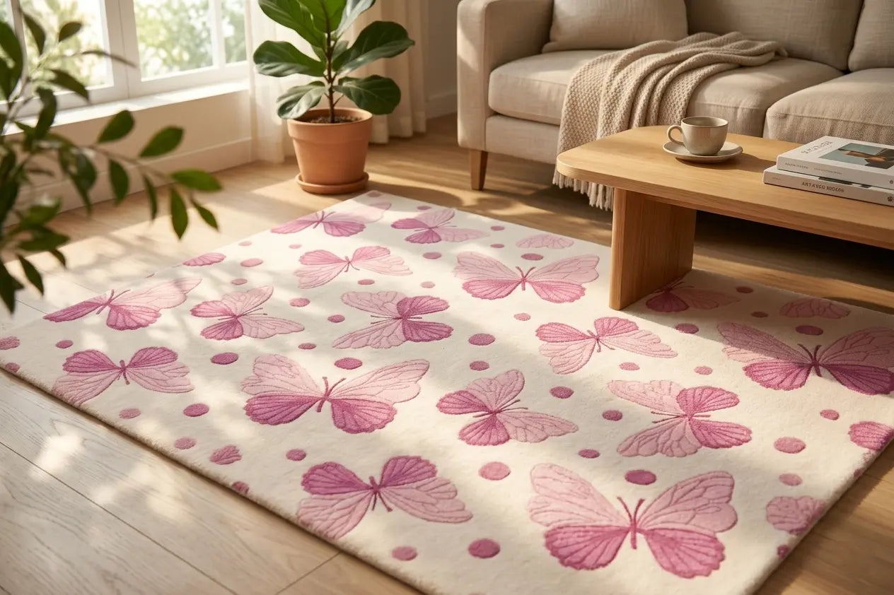 AR-002 | Butterfly Pattern Hand-Tufted Rug My Store