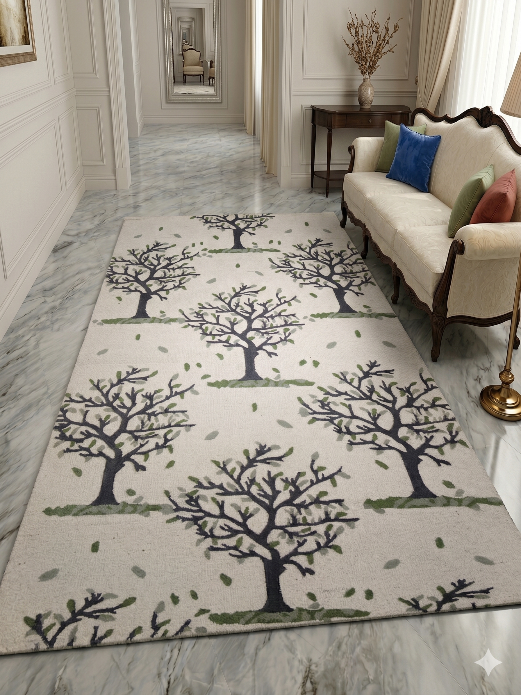 AR-009 | Tree Pattern Hand-Tufted Rug
