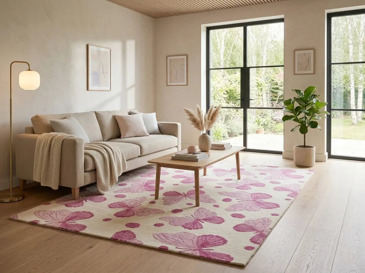 AR-002 | Butterfly Pattern Hand-Tufted Rug My Store