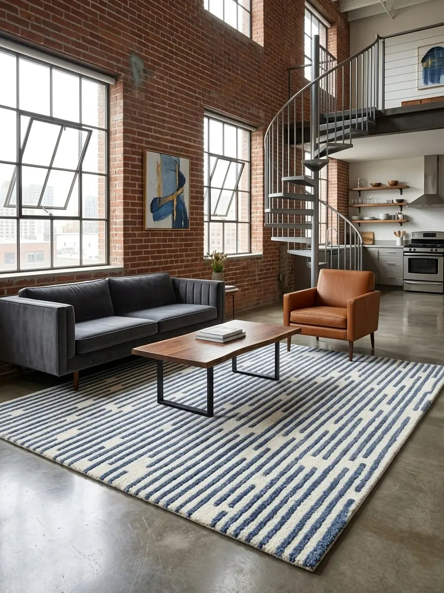 AR-016 | Linear Abstract Hand-Tufted Rug My Store