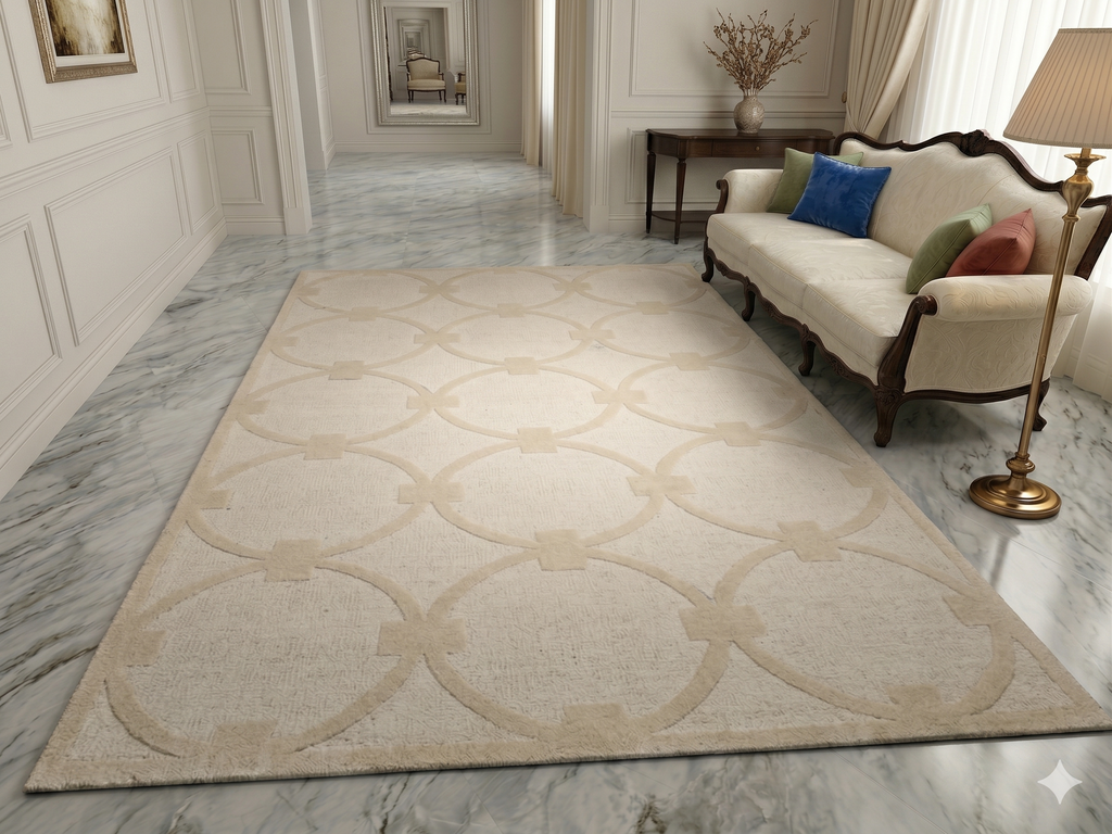 AR-010 | Circular Geometric Hand-Tufted Rug