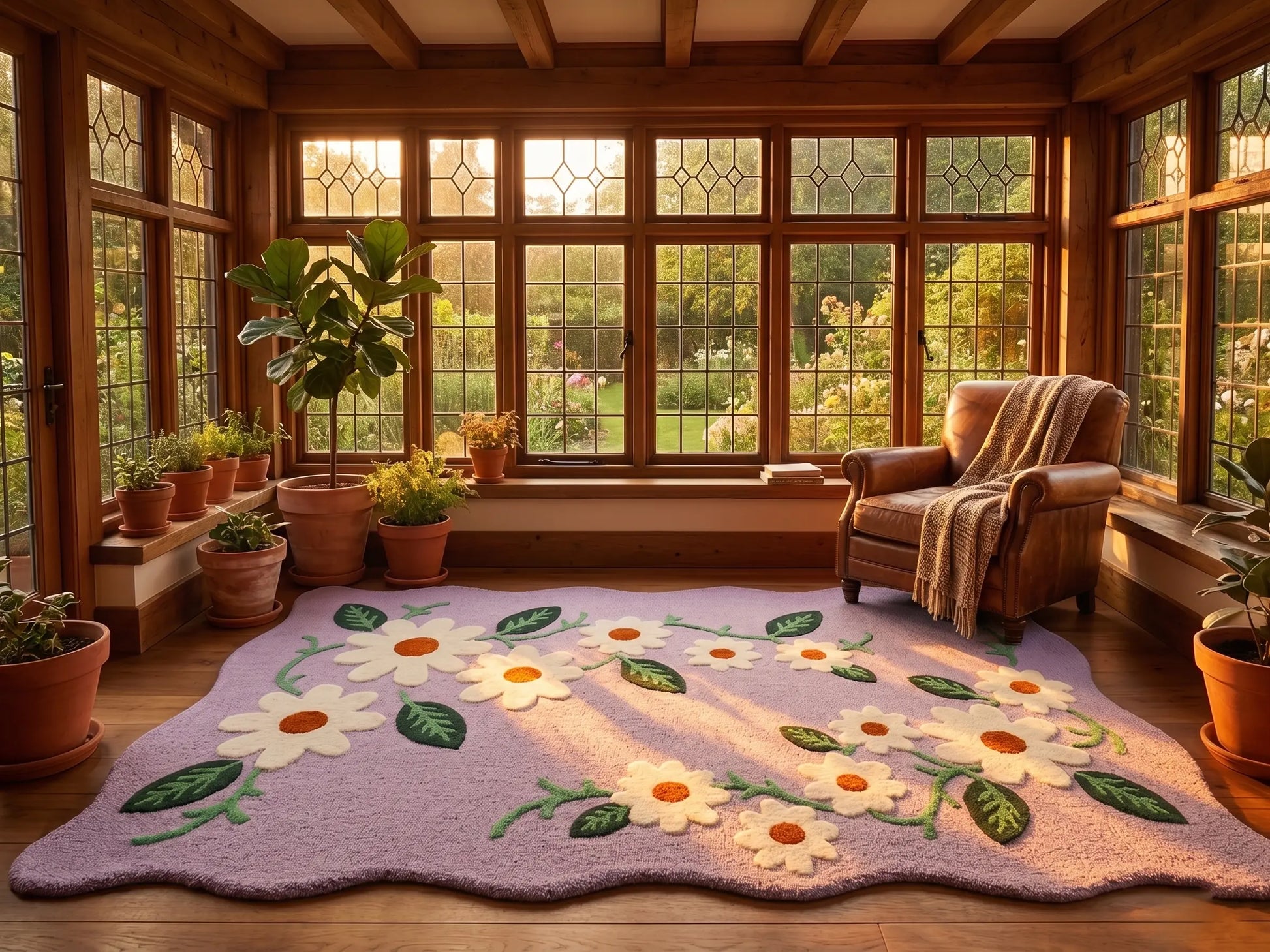 AR-015 | Daisy Floral Hand-Tufted Rug My Store