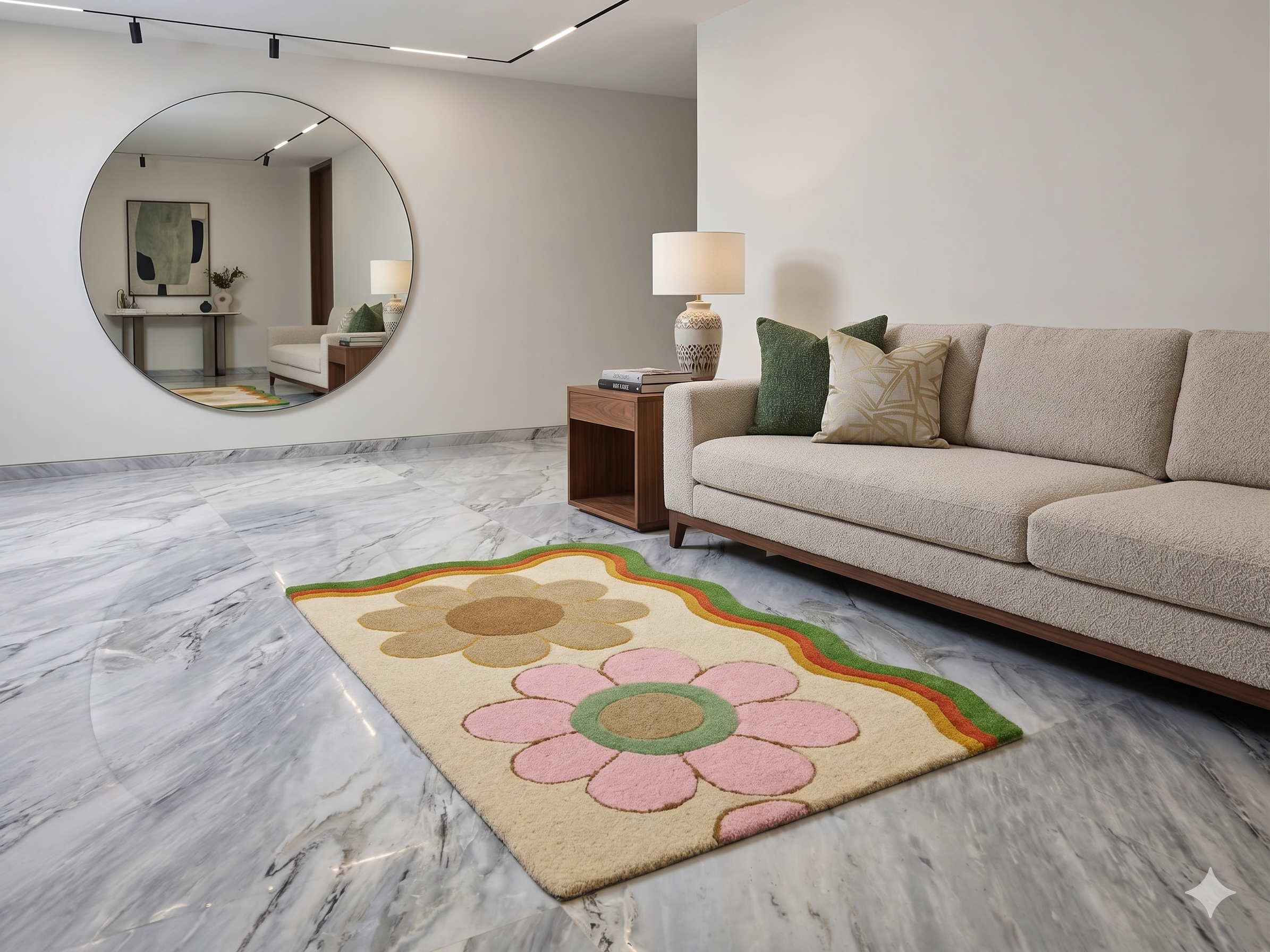 AR-020 | Retro Floral Hand-Tufted Rug