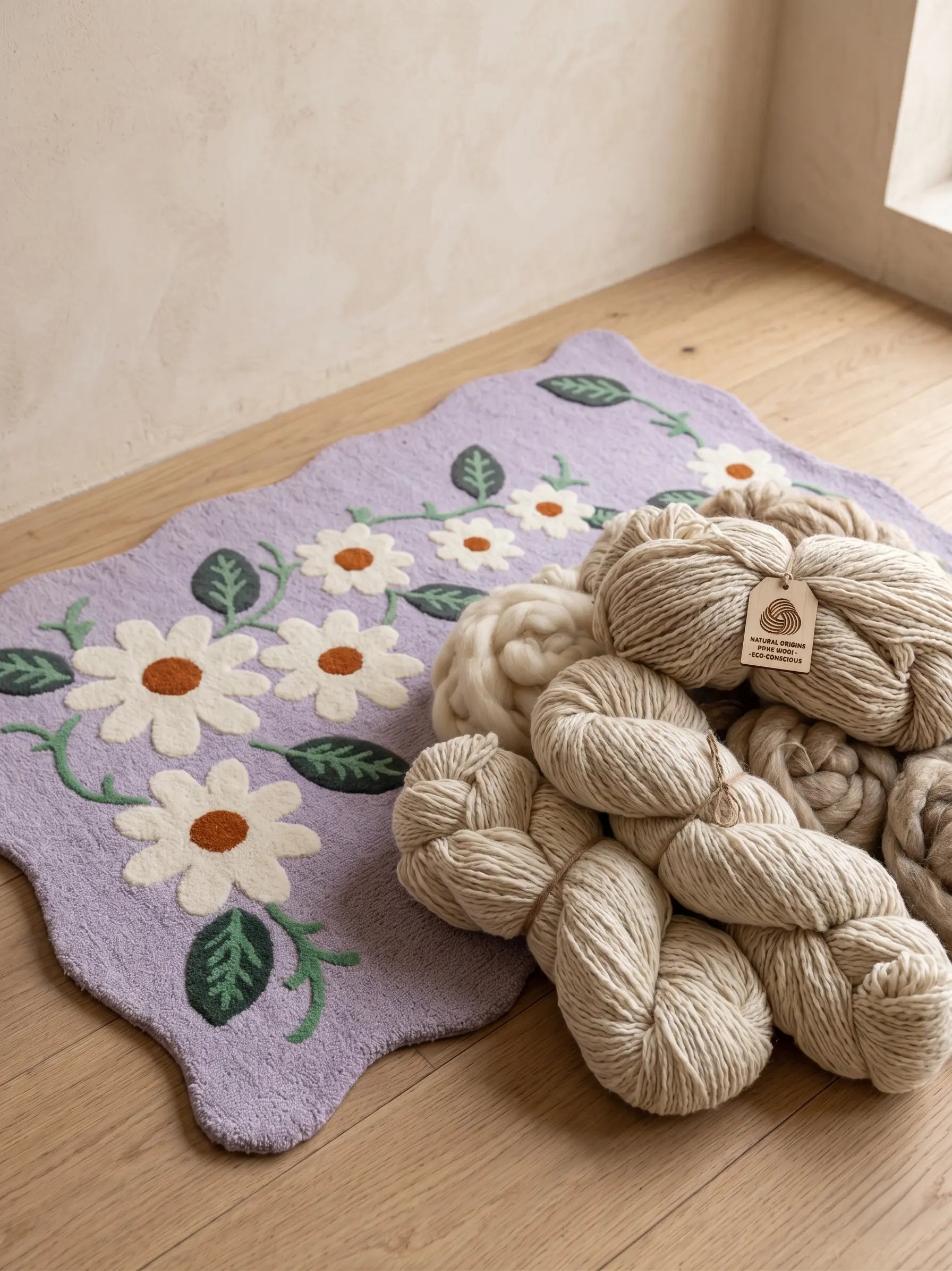 AR-015 | Daisy Floral Hand-Tufted Rug My Store