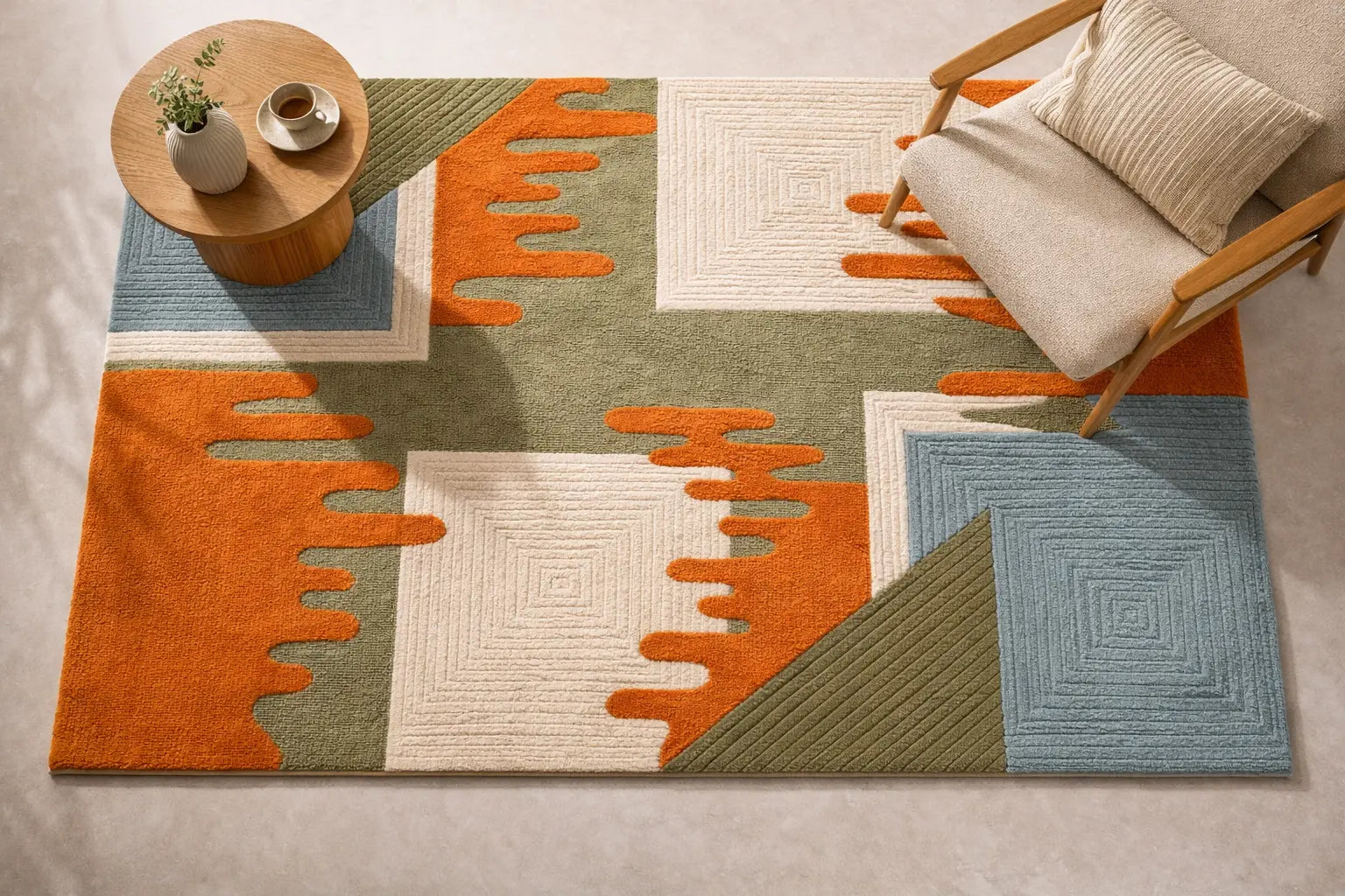 AR-001 | Modern Abstract Hand-Tufted Rug A1 Habitatco