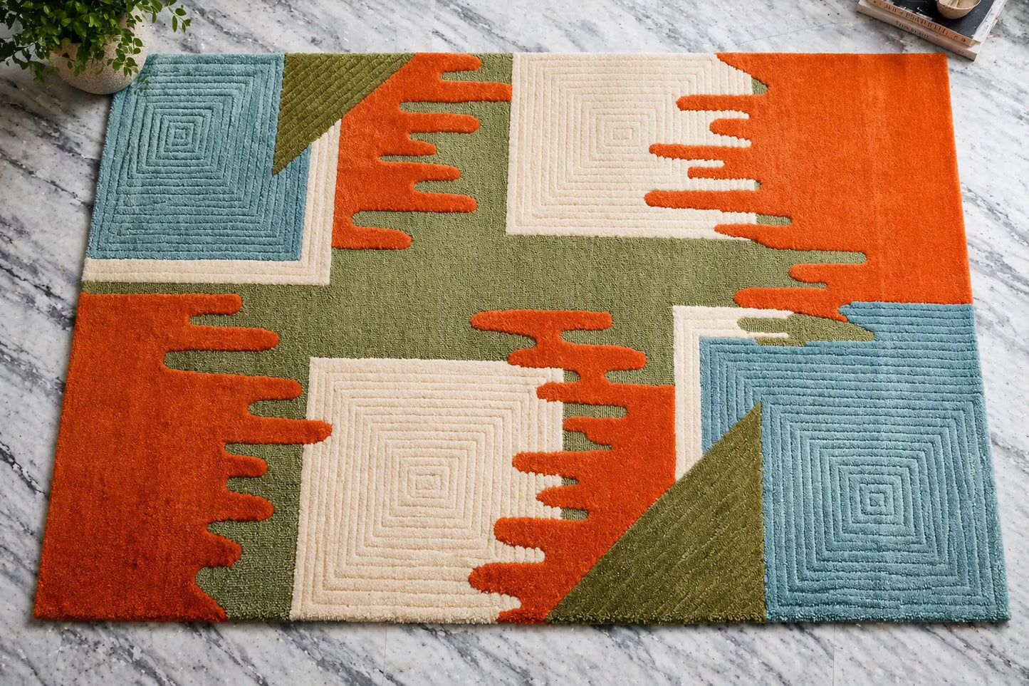 AR-001 | Modern Abstract Hand-Tufted Rug A1 Habitatco