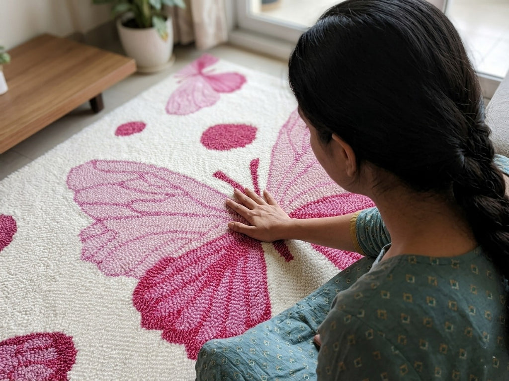 AR-002 | Butterfly Pattern Hand-Tufted Rug